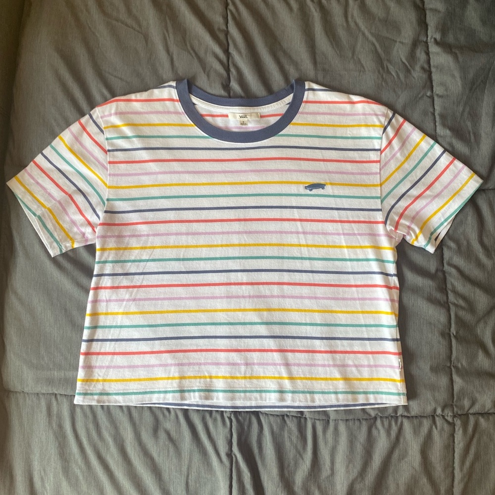 rainbow striped Vans crop top